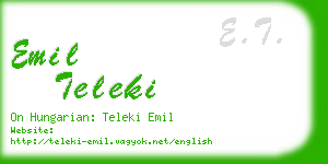 emil teleki business card